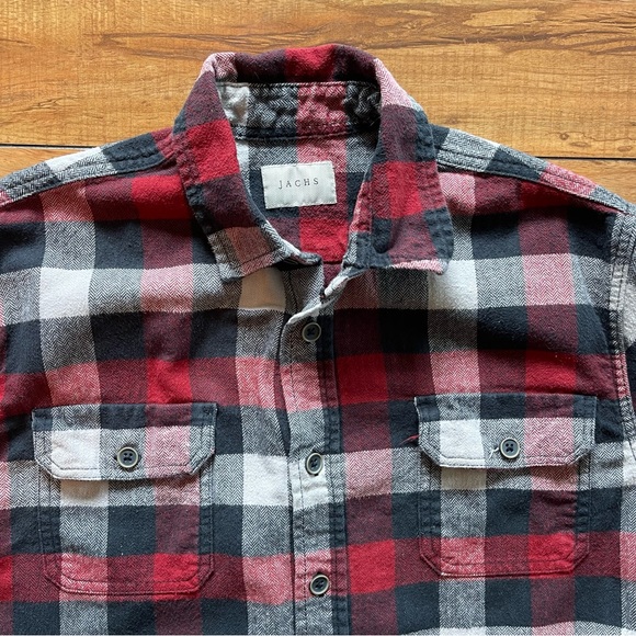 JACHS Flannel Mens Plaid Shirt Medium - Picture 2 of 12